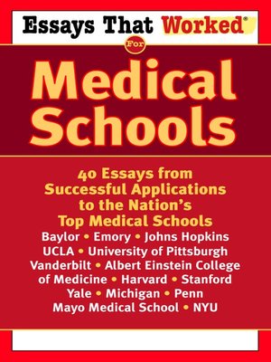 cover image of Essays that Worked for Medical Schools